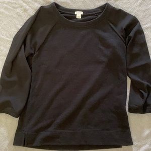 J. Crew sweatshirt top with silk like sleeves
